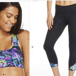 Fabletics Outfit Graffiti Bra Mari Capri XXS XS